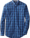 Nautica Men's Big-Tall Long Sleeve Poplin Plaid Shirt