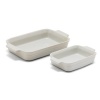 Le Creuset Stoneware 1-1/4-Quart Rectangular Baker with Bonus 16-Ounce Rectangular Baker, White