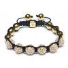 Bling Jewelry Disco Ball Bead Bracelet Shamballa Inspired Gold Faceted Beads
