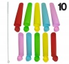 Silicone Ice Pop Maker Molds, With Bonus 1 Long Cleaning Brush (Set of 10, Assorted Colors) Tube Mold for Sherbets, Popsicle Pops, Ice Creams & More - BPA Free, Durable, Flexible, Reusable, Won't Rust, Dishwasher Safe, Great Kitchen Gadget