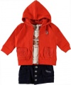 Baby Phat Sun Caressed 3-Piece Outfit - carrot/dark blue, 6 - 9 months