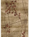 Nourison Zanibar Floral Vine Latte 2.3-Feet by 8-Feet Polyacrylic Runner Rug