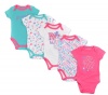Rocawear Classic Newborn Girls Pink & Teal 5Pc Bodysuit Set (3/6M)