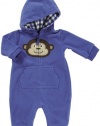 Carter's Baby Boys Hooded Microfleece Jumpsuit - Blue Bear Face, 12 months