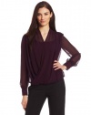 Calvin Klein Women's Solid Pleated Wrap, Aubergine, X-Large