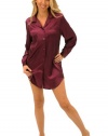 Del Rossa Women's Sexy Satin Nightshirt with Sleep Mask - Sleepshirt