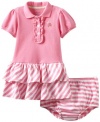 Little Me Baby-girls Infant Ladybug Tennis Dress Set, Pink/White/Stripe, 18 Months