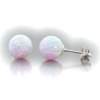 8mm Australian Fiery White Opal Ball Stud Post Earrings Solid 925 Sterling Silver