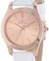 Invicta Women's 15151 Angel 18k Rose Gold Ion-Plated Stainless Steel and White Leather Watch
