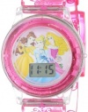 Disney Kids' PN1009 Princess Digital Dial Pink Jelly Strap Watch