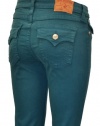 True Religion Brand Women's Serena Flap Pocket Jean Pant-Peacock Blue