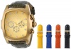 Invicta Men's 0068 Lupah Grand Collection Gold Tone Dial Black Leather Strap Watch