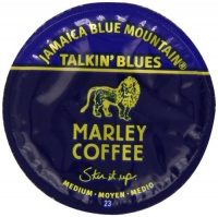 Marley Coffee Talkin Blues Coffee, 100% Jamaica Blue Mountain, Single Serve RealCup for Keurig K-cup Brewers, 24 Count Marley Coffee Talkin Blues Coffee, 100% Jamaica Blue Mountain, Single Serve RealCup for Keurig K-cup Brewers, 24 Count