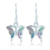 925 Sterling Silver Multi-Colored Mother of Pearl Shell Butterfly Dangle Hook Earrings Fashion Jewelry for Women, Teens, Girls - Nickel Free