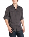 Burnside Men's Contrast Pinestripe Long Sleeve Woven Shirt