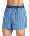 Calvin Klein Men's Woven Slim Fit Boxer, Boardwalk Stripe, Small