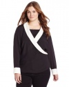 Calvin Klein Women's Plus-Size Tuxedo Drape Top