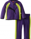 Puma - Kids Baby-Boys Infant Side Panel Raglan Polar Fleece Set, Very Purple, 24 Months