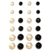 Pearl Studs, 12 White, 12 Black, Back Again!, in Black and White