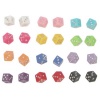 Set Of 12 Pairs (24) 1/4 Dice Stud Earrings In Assorted with Silver Finish