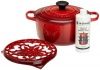 Le Creuset Signature Enameled Cast-Iron 4-1/2-Quart Round Dutch Oven Gift Set, Cherry