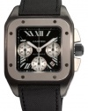 Cartier Men's W2020005 Santos 100 Chronograph Black Dial Watch