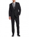 Calvin Klein Men's Black Pinstripe Slim-Fit Suit