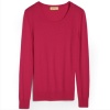 Honeystore Women's O-neck Long Sleeve 100% Cashmere Sweaters Rose Small