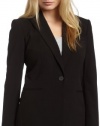 Calvin Klein Women's Single Button Suit Jacket,Black,16