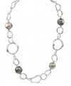Majorica Sterling Silver Necklace, 16 Organic Man-Made Tahitian Pearl