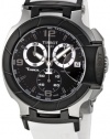 Tissot Men's T0484172705705 T-Race Black Chronograph Dial White Rubber Strap Watch