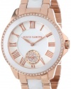 Vince Camuto Women's VC/5046WTRG Swarovski Crystal Accented Rose Gold Tone and White Ceramic Pyramid Bracelet Watch