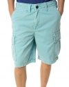 True Religion Brand Jeans Men's Samuel Cargo Shorts Light Blue