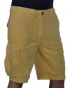 True Religion Brand Jeans Men's Samuel Cargo Shorts Yellow