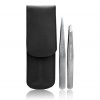 Tweezerman  Petite Tweezer Set, Black Leather Case