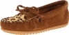 Minnetonka Leopard Kilty Moc (Toddler/Little Kid/Big Kid),Dusty Brown,4 M US Big Kid