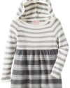 Design History Girls 2-6X Stripe Sweater Dress, Chrome Grey, 4