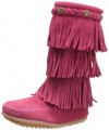 Minnetonka 3-Layer Fringe Bootie (Toddler/Little Kid/Big Kid),Bright Pink,13 M US Little Kid