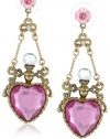 Betsey Johnson Fairyland Crystal Heart Bottle Drop Earrings