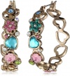 Betsey Johnson Fairyland Multi-Charm Hoop Earrings