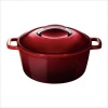 KitchenAid 4-1/2-Quart Cast-Iron Round Casserole, Garnet