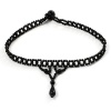 Black Acrylic Bead Flex Gothic Choker
