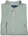 Ralph Lauren Mens Green White Striped Classic Fit Dress Shirt 4XB XXXX-Big