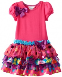 Bonnie Jean Girls 2-6X Sparkle Tiers Dress, Fuchsia, 4 Bonnie Jean Girls 2-6X Sparkle Tiers Dress, Fuchsia, 4