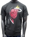 NBA Majestic Dwyane Wade Miami Heat Logo Man T-Shirt - Black