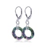 SCER203 Sterling Silver Donut Vitrial Light Crystal Earrings Made with Swarovski Elements