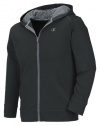 Champion Boys 8-20 Sport Fleece Zip Hood, Black/Smoked Pearl, Large