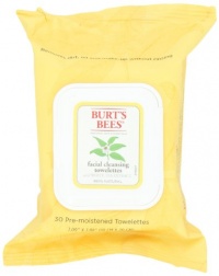 Burt's Bees Facial Cleansing Towelettes with White Tea Extract, 30 Count (Pack of 2)