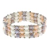 Genuine Freshwater Pearl 3-Row Multi-Color Stretch Bracelet Bangle 7