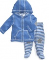 First Impressions Baby Boy Soft and Cuddly Footed Set (Blue), Size: 3-6 Mths